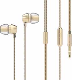in-ear oortjes - 1.2 meter met microfoon en controller - 3.5mm - UiiSii HM7 - Goud
