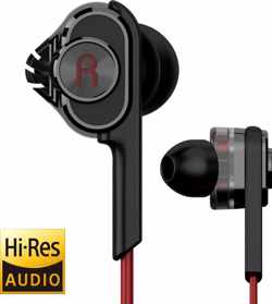 UiiSii T6 in-ear oortjes - 120cm met microfoon en controller - Dual Dynamic Hi-Res Oordopjes - Rood