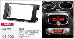 2-DIN FORD Focus II, Mondeo, S-Max, C-Max 2007-2011; Galaxy II 2006-2011; Kuga 2008-2012 (Black) afdeklijst / installatiekit Audiovolt 08-002