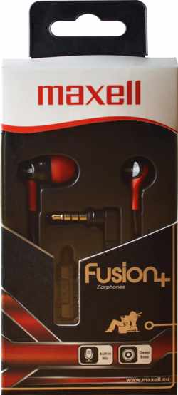 Maxell Fusion+ Earphone met microfoon kleur Rood Zwart (Rosso)