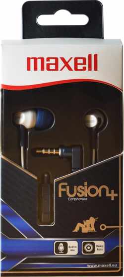 Maxell Fusion+ Earphone met microfoon kleur Blauw Wit (Damask)