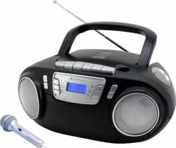 soundmaster SCD5800SW Radio/CD-speler FM FM, USB, Cassette, Radio-opname Incl. microfoon Zwart
