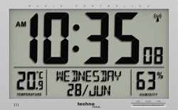 TECHNOLINE WS8013 JUMBO-klok / wekker (27 x 36,9 cm), radio-controlled, met weergave temperatuur en luchtvochtigheid