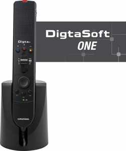Grundig Digta SoniceMic II met DigtaSoft One, Dicteermicrofoon met Docking station, Muis en schakelaar