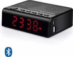 Lasse Company – Wekkerradio MX-19 – Wekkers Digitaal – Snoozefunctie - Kinderwekker – LED Cijfers – FM Radio - Bluetooth Speaker – Zwart