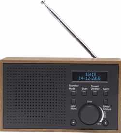 Denver DAB-46 / Retro FM radio / DAB + / LCD Display / Alarmfunctie / Donker Grijs