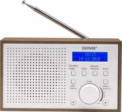 Denver DAB-46 / Retro FM radio / DAB + / LCD Display / Alarmfunctie / Wit