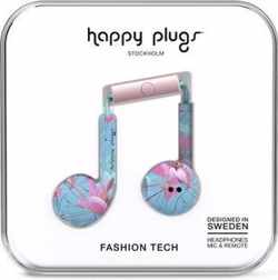 Happy Plugs Earbud Plus - In-ear oordopjes - Blauw/Roze gebloemd