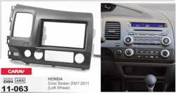 2-DIN HONDA Civic Sedan 2007-2011 (Left Wheel)   afdeklijst / installatiekit Audiovolt 11-063