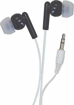 SoundLAB stereo in-ear earphones / zwart/wit - 1,2 meter