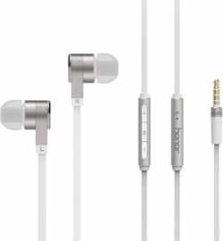 Originele Huawei Honor AM13 bas stereohoofdtelefoon 3 5 mm Plug aangesloten In-Ear oortelefoon met microfoon  voor iPhone  Samsung  Huawei  Xiaomi  HTC en andere Smartphones (zilver)