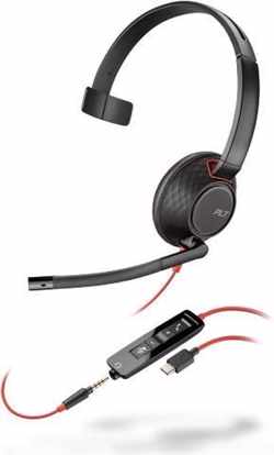 POLY Blackwire 5210 Headset Hoofdband Zwart, Rood 3,5mm-connector USB Type-C
