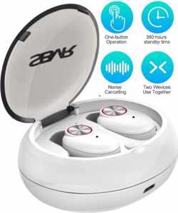 SBVR SV3 Bluetooth 5.0 In-Ear Sport Oordopjes - IP-x4 Waterproof -  Incl. 800 mAh oplaadcase - Wit