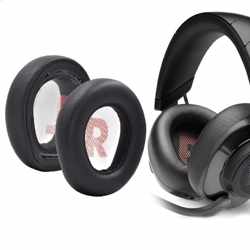 Luxe Lederen Oorkussen Set Voor JBL Quantum 100 - Vervangende Koptelefoon Earpads - Oor Kussens - Ear Pads - Oorkussens Met Noise Cancelling Memory Foam Binnenlaag - Zwart