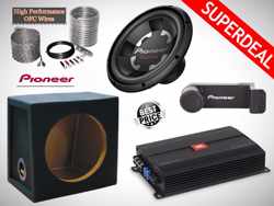1400W Pioneer Champion Edition Subwoofer + JBL Monoblock + OFC Kabelset + Carholder