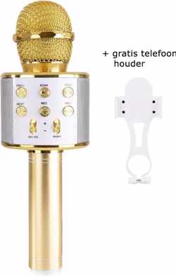 Sendo Karaoke Microfoon - Karaoke Set - Bluetooth Verbinding - Kinderen en Volwassenen - Stemvervormer - Draadloos - Goud