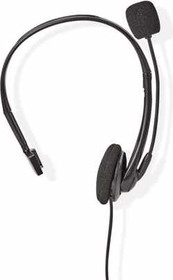 Nedis CHSTRJ100BK Pc-headset On-ear Rj9-connector 2,2 M Zwart