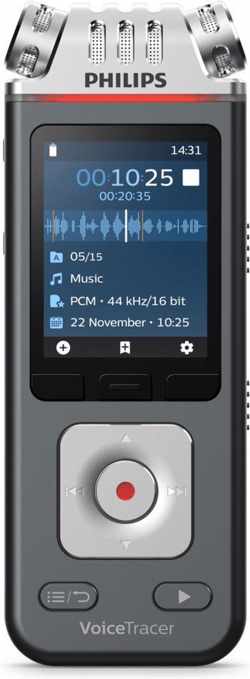 Philips Voice Tracer DVT7110/00 dictaphone Flashkaart Antraciet, Chroom