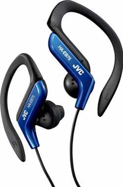 JVC HA-EB75 oorhaak Stereofonisch Bedraad Zwart, Blauw mobiele hoofdtelefoon