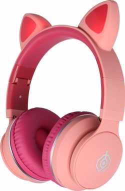 Kinder draadloze bluetooth koptelefoon |LED031| led oortjes | roze