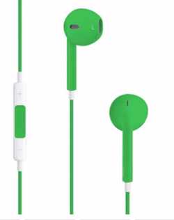 In-ear-koptelefoon iPhone-compatibel - Stereo hoofdtelefoon/Microfoon/volumeregeling - Oortelefoon - Matte kleuren - Groen