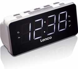 Lenco CR-18 - Wekkerradio met LED display - Wit