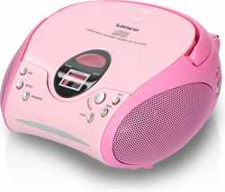Lenco SCD-24 - Radio CD-speler met AUX-uitgang – Roze