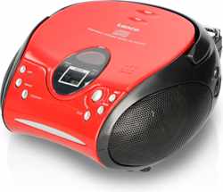 Lenco SCD-24 - Radio CD-speler met AUX-uitgang – Rood