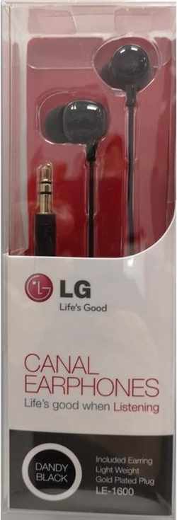 LG - LE-1600 Canal Stereo Head Phones 3.5mm - Zwart