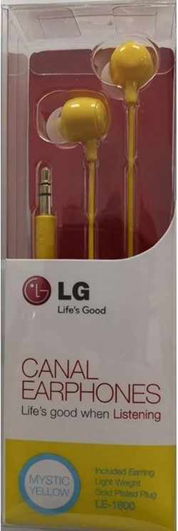 LG - LE-1600 Canal Stereo Head Phones 3.5mm - Geel