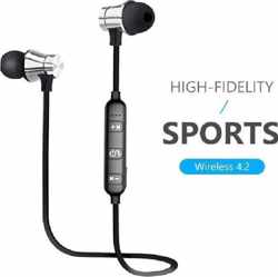 DrPhone ORO - Magnetische Sport Nekband Draadloze Headset – Oortelefoon - Bluetooth 4.2 met microfoon - Grijs