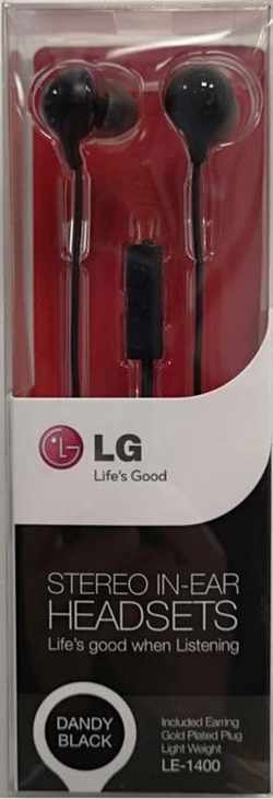 LG - LE-1400 In Ear Stereo Headset 3.5mm - Zwart