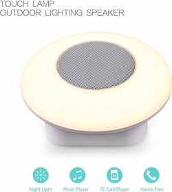 Platte Draadloze draagbare luidspreker met Bluetooth, met kleurrijke Smart Touch dimbare lichtverandering / nachtlampje Handsfree luidspreker, …