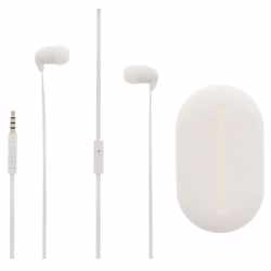 Nedis Stereo In-Ear Koptelefoon | Oortjes Met Microfoon En Bewaaretui | 1.2 m Platte Kabel | 9 mm Drivers | 3 Maten Dopjes | Wit