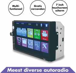 Luxe Autoradio met Usb en Bluetooth –  7 Inch Scherm – TouchScreen – Multimedia Player Mp5 – 2 Din Dubbel – Auto Radio Geschikt voor Android en IOS – Autoradio’s – Carplay – Car – Aux / SD – Handsfree Bellen – FM – Accessories Interieur – Radio’s