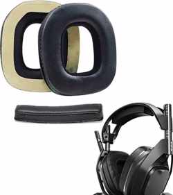 2-In-1 Luxe Lederen Vervang Hoofdband & Oorkussens Set Voor Astro A50 Gen 3/4 - Koptelefoon Earpads - Oor Kussens - Ear Pads - Headband Earpads Cushion Paar - Zwart