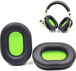 Luxe Lederen Oorkussen Set Voor Razer Blackshark V1 Gaming Headset - Vervangende Koptelefoon Earpads - Oor Kussens - Ear Pads - Oorkussens Met Noise Cancelling Memory Foam Binnenlaag - Zwart/Groen