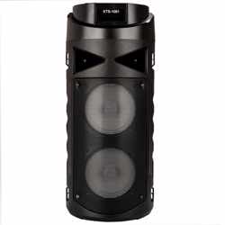 2 speaker bluetooth luidspreker met led - zwart