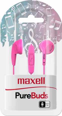 Maxell PureBuds with mic pink