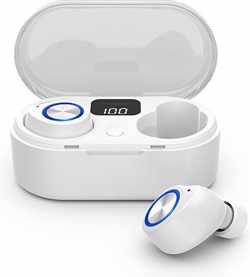 Adge - Volledig Draadloze Oordopjes Met Oplaadcase - Wit  - Draadloze oordopjes - Bluetooth oortjes - Geschikt voor alle bluetooth apparaten - draadloos opladen - Apple iPhone en Android - X100
