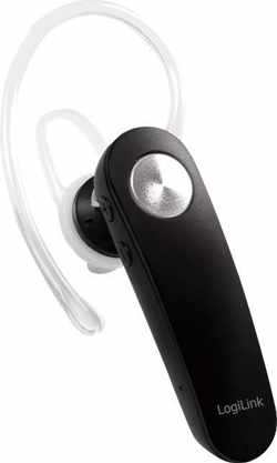 LogiLink BT0046 hoofdtelefoon/headset oorhaak Zwart