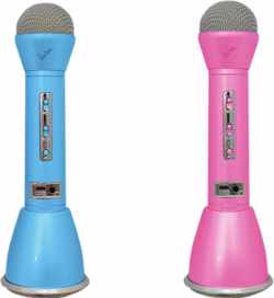 Karaoke microfoon bluetooth draadloos met ingebouwde speaker. Overal Karaoke, met  echo functie, blauw of roze random geleverd