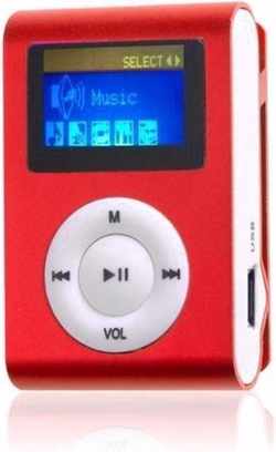 Mini MP3 speler FM radio met display Incl. 4GB geheugen - Rood