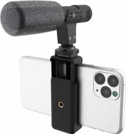 DigiPower Universal Shotgun Microfoon Kit DP-M25 | Smartphone/Camera/Vlog kit, Smartphone houder, Zwart