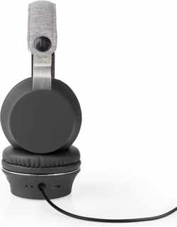 Nedis FSHP150GY Bluetooth®-koptelefoon Met Geweven Stof Bekleed On-ear |18 Uur Afspeeltijd Antraciet / Zwart