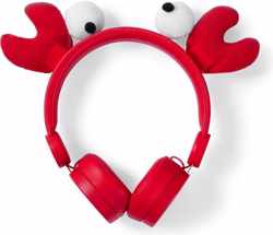 Nedis HPWD4000RD Bedrade Koptelefoon 1,2 M Ronde Kabel On-ear Afneembare Magnetische Oren Chrissy Crab Rood