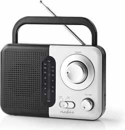 Nedis FM radio 2,4W / zwart/wit