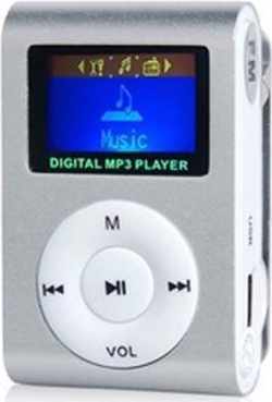 Mini MP3 speler FM radio met display Incl. 4GB geheugen - Zilver