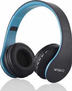 WISEQ Draadloze Kinder Koptelefoon - Bluetooth Koptelefoon voor Kinderen - over ear - 8 uur muziek |blauw