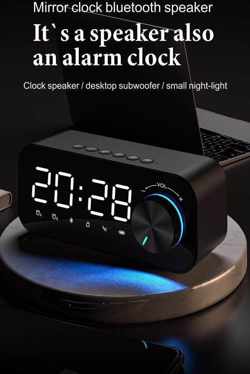 Digitale wekkerradio - Digitale wekker met bluetooth speaker - Radio - FM - Audio Speaker - Zwart - Iphone - Samsung - speaker - Bluetooth - UPGRADE VERSION